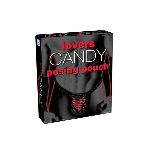 Słodka bielizna - Cukierkowe stringi męskie z serduszkiem