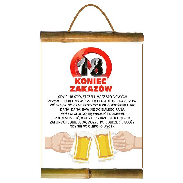 Dyplom z bambusem A - 18 urodziny. Koniec zakazów