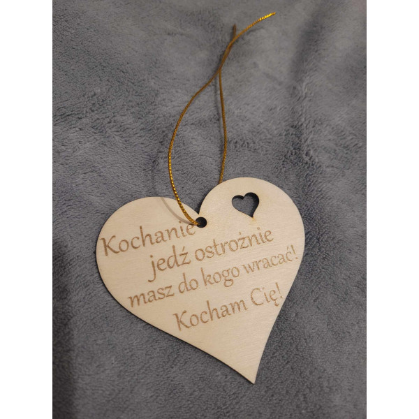 Zawieszka serce - jedź ostrożnie