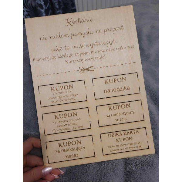 Kupony walentynkowe - dla niego
